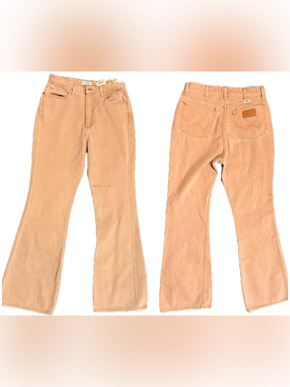Wrangler Westward High Rise Bootcut Jeans Tan Khaki Earth Wash Size 29 NWOT - Picture 8 of 10
